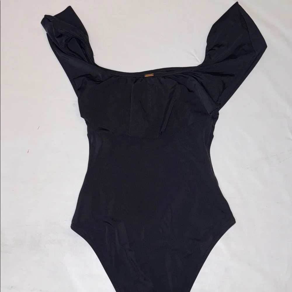 Victoria's Secret Black Ruffle One-Piece Swimsuit, size small - Picture 7 of 8